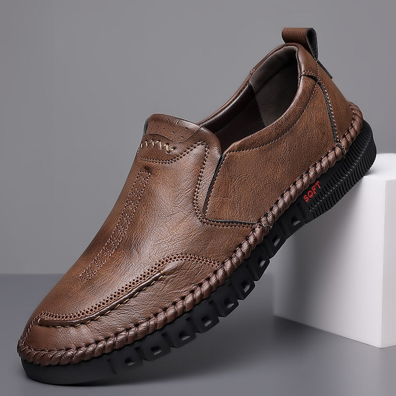 👞【39-44】Férfi alkalmi sportcipő, valódi bőr, puha talp, csúszásgátló, lélegző