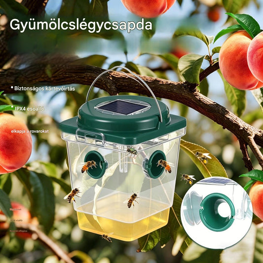 🐝☀️ Napelemes darázscsapda teraszra és kertbe 🔋🌿 - hatékony, újratölthető és időjárásálló - vegyszermentes, akár 500 m²-ig - spórolj most!